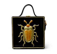 Mini Beetle Lippan Art Handcrafted Square Sling Bag